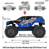 ARRMA 1/10 GORGON 4X2 MEGA 550 Brushed Monster Truck RTR