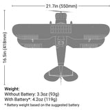 E-flite UMX WACO, White BNF Basic with AS3X & SAFE