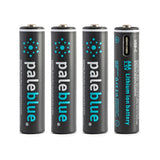 Pale Blue Lithium Ion Rechargeable AAA Batteries 4pk