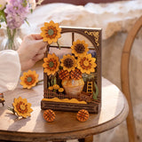 Golden Sunflower Wall Art 3D Wooden Puzzle