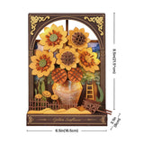 Golden Sunflower Wall Art 3D Wooden Puzzle