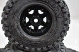 VANQUISH VS410 VS4-10 1.9 Falken Wildpeak MT - RED Compound Tires mounted on 1.9 Incision KMC