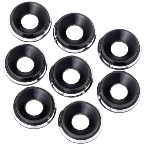 7075 LowPro Countersunk Washers, M3, Black Shine, 8pcs