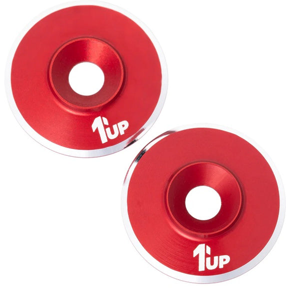 7075 LowPro Wing Washers, M3, Red Shine, 2pcs