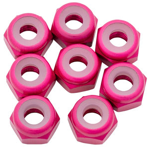 075 Aluminum Locknuts, M3, Hot Pink, 8pcs