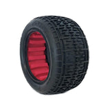 1/10 Rebar Rear Tires, Super Soft with Red Inserts (2): Buggy