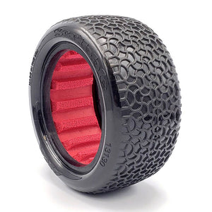 1/10 Scribble Rear 2.2 Tires, Super Soft with Red Inserts (2): Buggy
