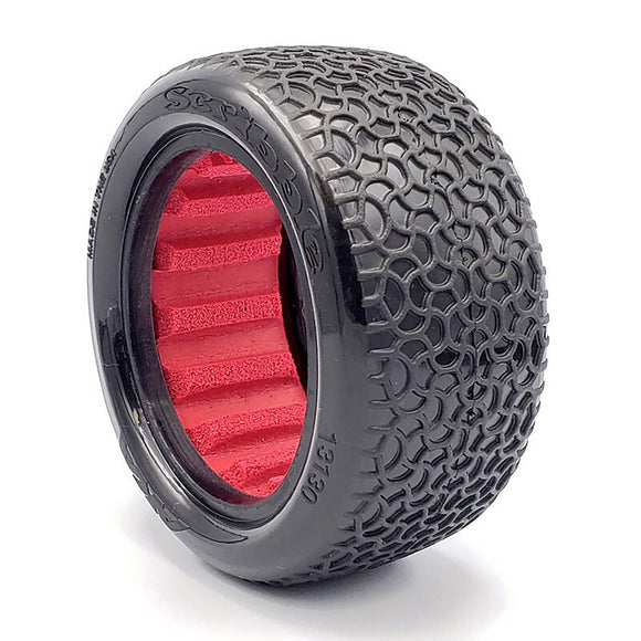 1/10 Scribble Rear 2.2 Tires, Super Soft with Red Inserts (2): Buggy