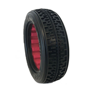 1/10 Rebar Front 2WD Tires, Super Soft with Red Inserts: Buggy