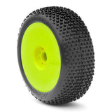 1/8 I-Beam Medium Long Wear Pre-Mounted Tires, Yellow EVO Wheels (2): Buggy