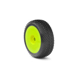 1/8 I-Beam Medium Long Wear Pre-Mounted Tires, Yellow EVO Wheels (2): Buggy