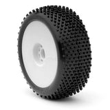 1/8 Crossbrace Super Soft Long Wear Pre-Mounted Tires, White EVO Wheels (2): Buggy