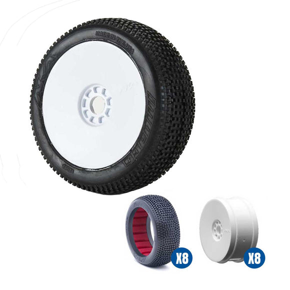 1/8 Impact SSLW Off-Road Tires Racer Bundle, White Wheels: Buggy
