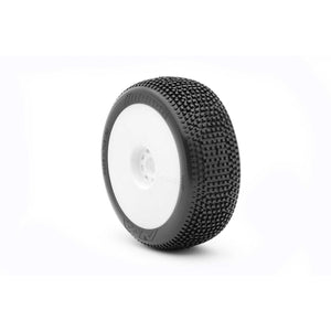 1/8 Impact Super Soft Long Wear Pre-Mounted Tires, White EVO Wheels (2): Buggy