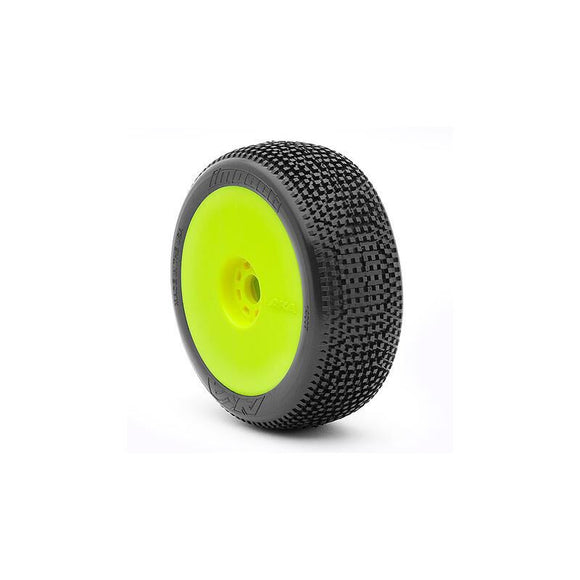 1/8 Impact Super Soft Long Wear Pre-Mounted Tires, Yellow EVO Wheels (2): Buggy