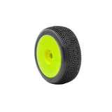 1/8 Impact Soft Long Wear Pre-Mounted Tires, Yellow EVO Wheels (2): Buggy