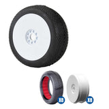 1/8 Gridiron II SLW Off-Road Tires Racer Bundle, White Wheels: Buggy