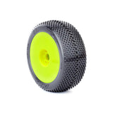 1/8 Gridiron II Soft Long Wear Pre-Mounted Tires, Yellow EVO Wheels (2): Buggy