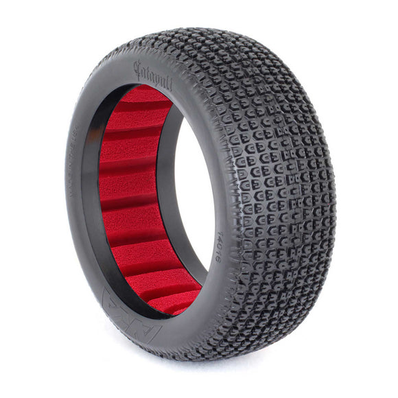 1/8 Catapult Medium Long Wear Tires, Red Inserts (2): Buggy