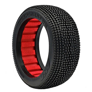 1/8 2AB Soft Long Wear Tires, Red Inserts( 2): Buggy