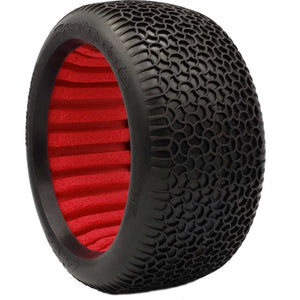 1/8 EVO Scribble Super Soft Long Wear Tires, Red Inserts (2): Truggy