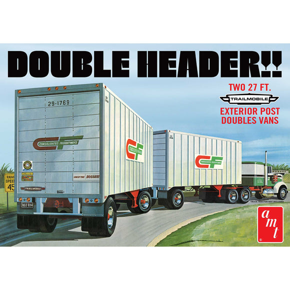 1/25 Tandem Van Semi Trailers Double Header