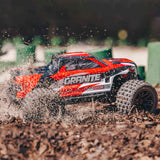 Arrma 1/18 GRANITE GROM MEGA 380 Brushed 4X4 Monster Truck RTR with Battery & Charger, Red