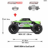 Arrma 1/18 GRANITE GROM Mega 380 Brushed 4X4 Monster Truck RTR with Battery & Charger, Green