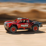 ARRMA MOJAVE GROM MEGA 380 Brushed 4X4 Small Scale Desert Truck RTR with Battery & Charger, Red/Black