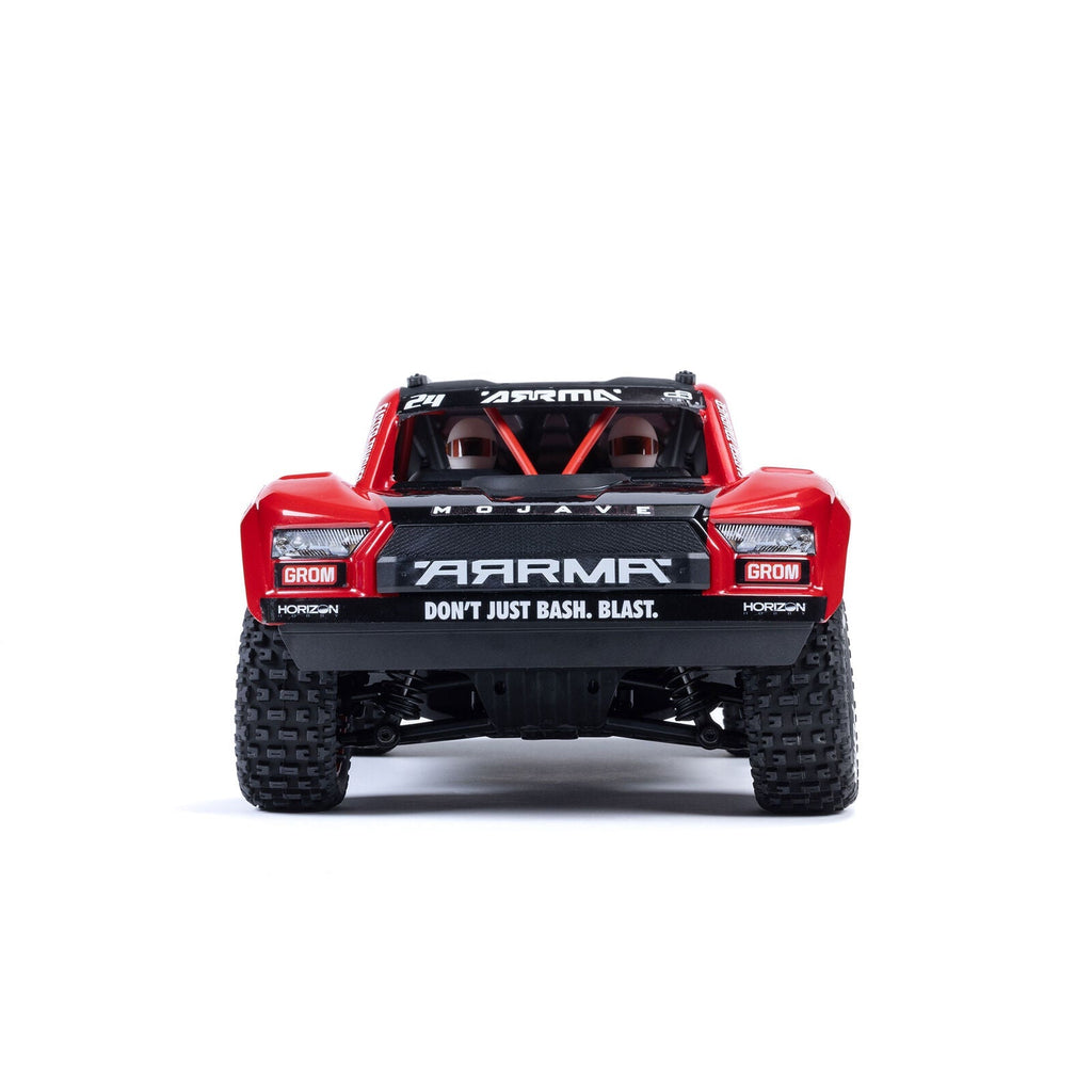 Arrma MOJAVE GROM MEGA 380 Brushed 4X4 Small Scale Desert Truck RTR with Battery & Charger, Red/Black