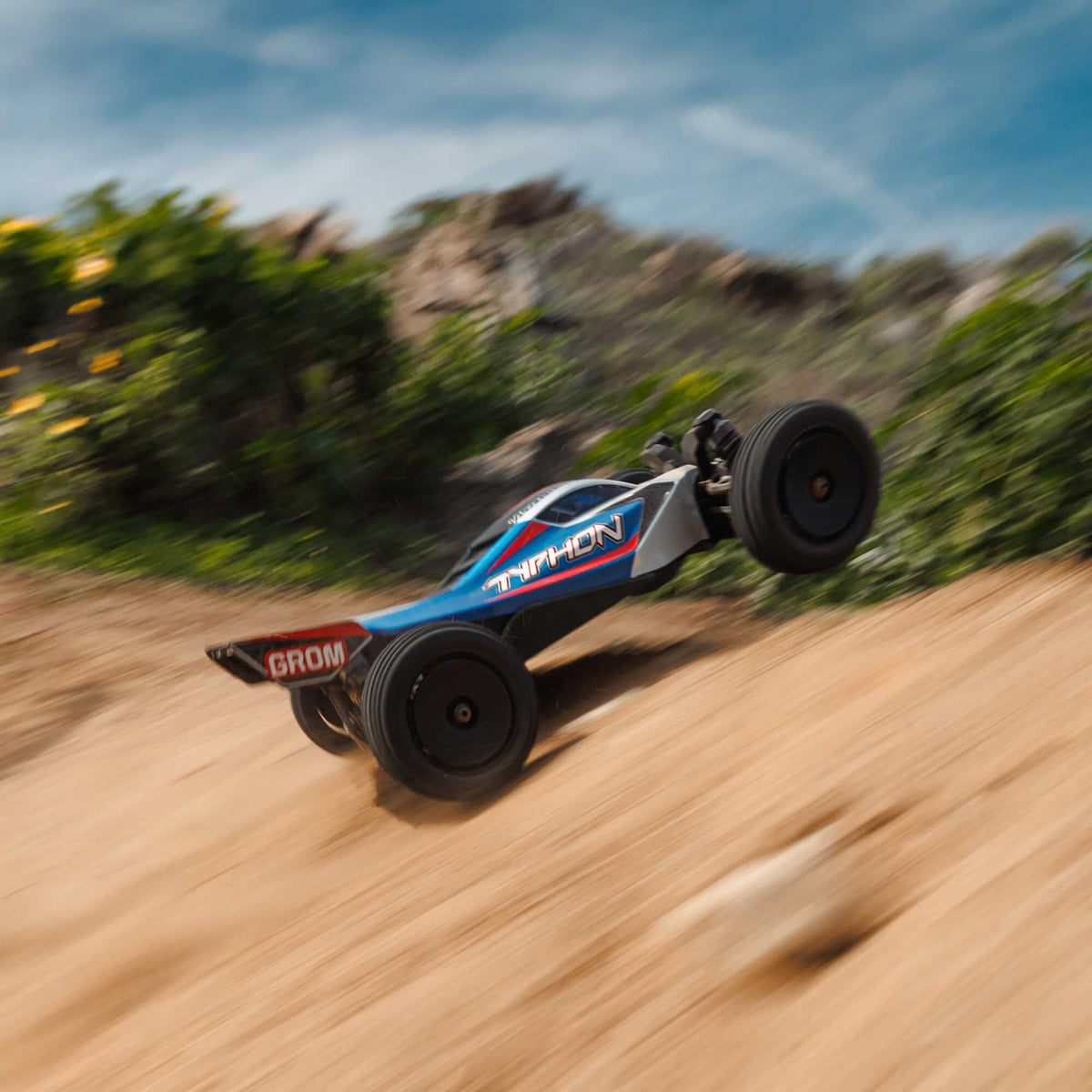 Arrma TYPHON GROM 4x4 SMART Small Scale Buggy Blue/Silver