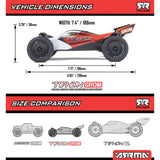 TYPHON GROM MEGA 380 Brushed 4X4 Small Scale Buggy RTR with Battery & Charger, Red/White