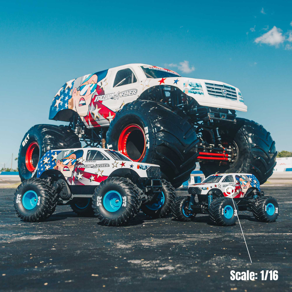 1/16 FREEDOM FLYER GROM 4X4 RTR Brushed Monster Truck (Battery & Charger Included), White
