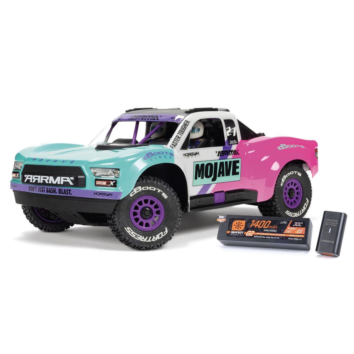 Arrma 1/16 MOJAVE GROM 223S DSC 4X4 RTR Brushless Desert Truck (Battery & Charger Included), Teal