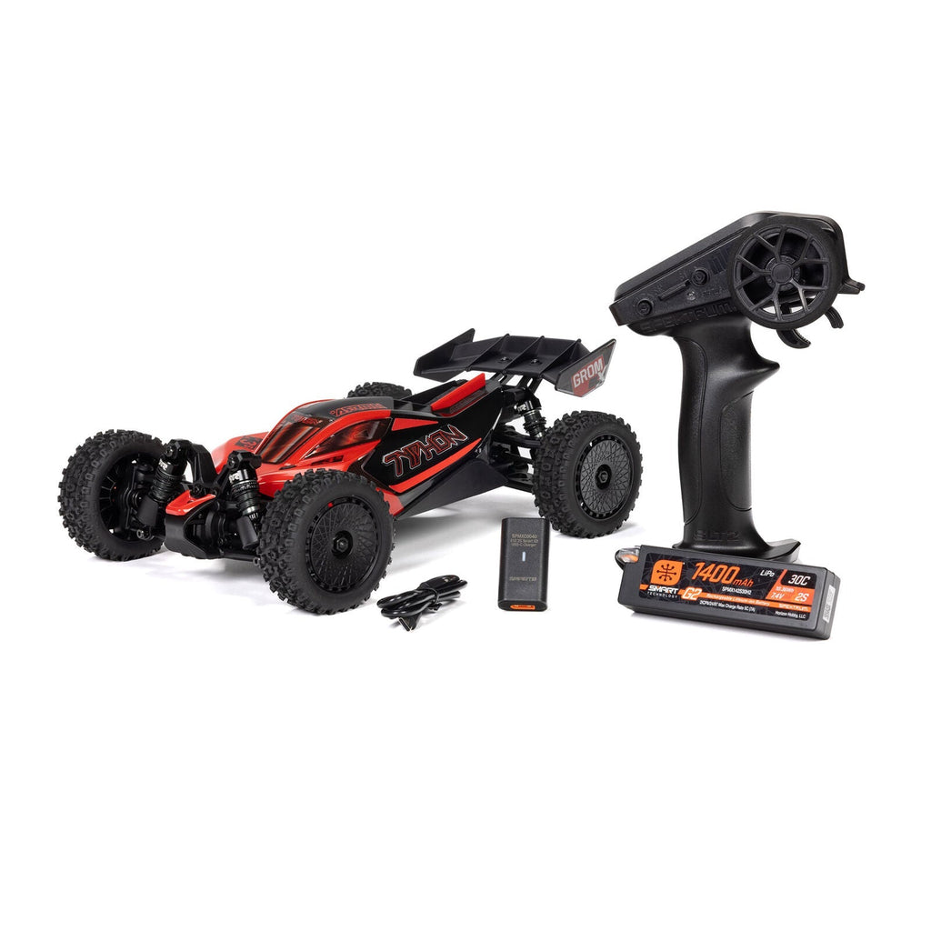 Arrma TYPHON GROM 223S BLX Brushless 4X4 Small Scale Buggy RTR with Battery & Charger, Red