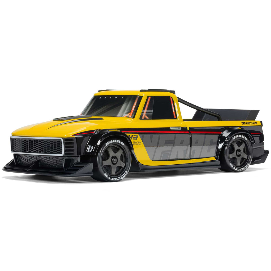 1/12 INFRACTION GROM 3S 4X4 Ready-To-Run Brushless All-Road Street Bash (Battery & Charger Included), Yellow/Black