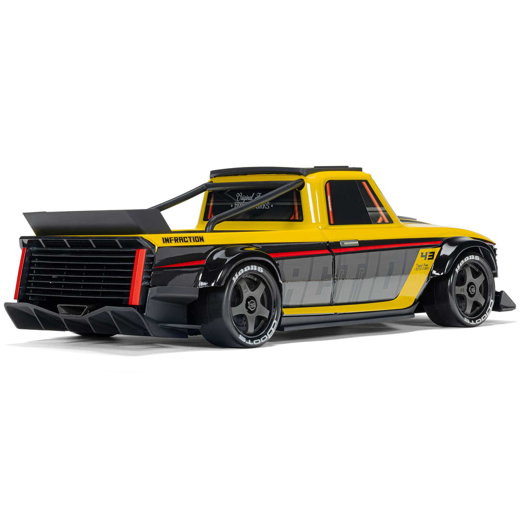 1/12 INFRACTION GROM 3S 4X4 Ready-To-Run Brushless All-Road Street Bash (Battery & Charger Included), Yellow/Black