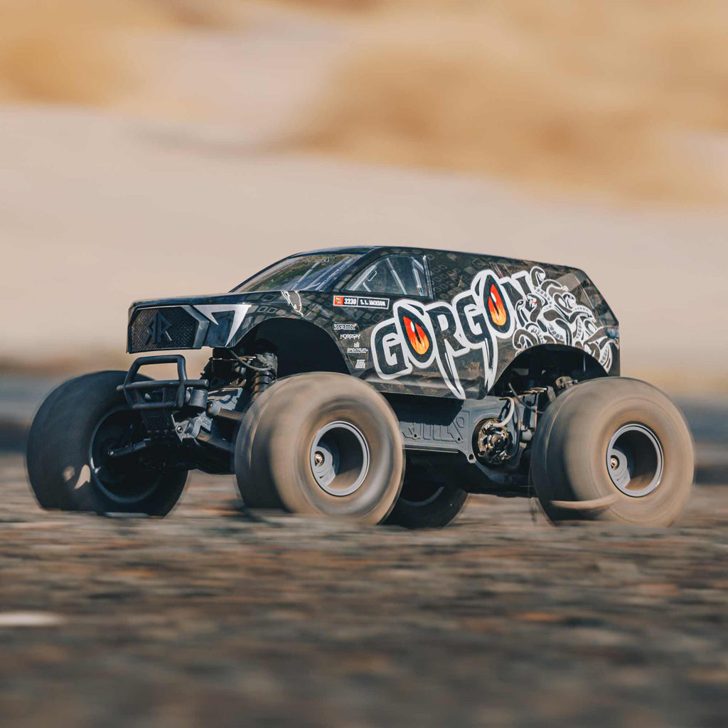 Arrma GORGON 2wd MT 1/10 Ready to Assembly KIT SMART USB charger & Battery Gunmetal