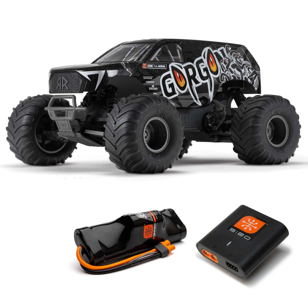 Arrma GORGON 2wd MT 1/10 Ready to Assembly KIT SMART USB charger & Battery Gunmetal