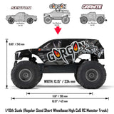 Arrma GORGON 2wd MT 1/10 Ready to Assembly KIT SMART USB charger & Battery Gunmetal