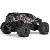 1/10 GORGON 2WD RTR Brushed Monster Truck (Battery & Charger Included), Gun Metal