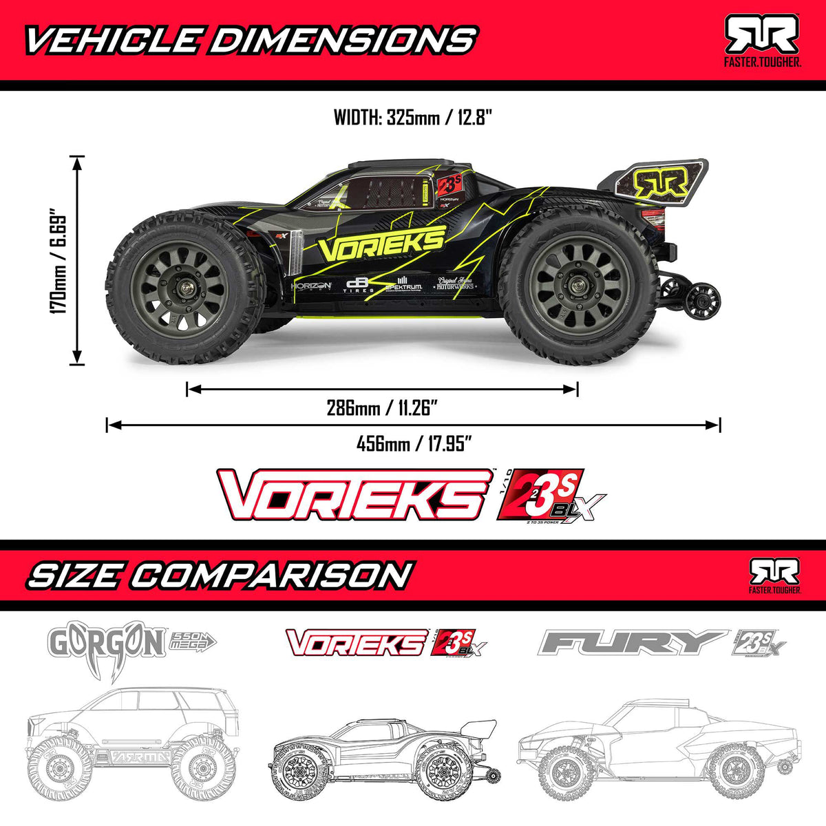 Arrma 1/10 VORTEKS 223S DSC 2WD RTR Brushless Stadium Truck, Pink