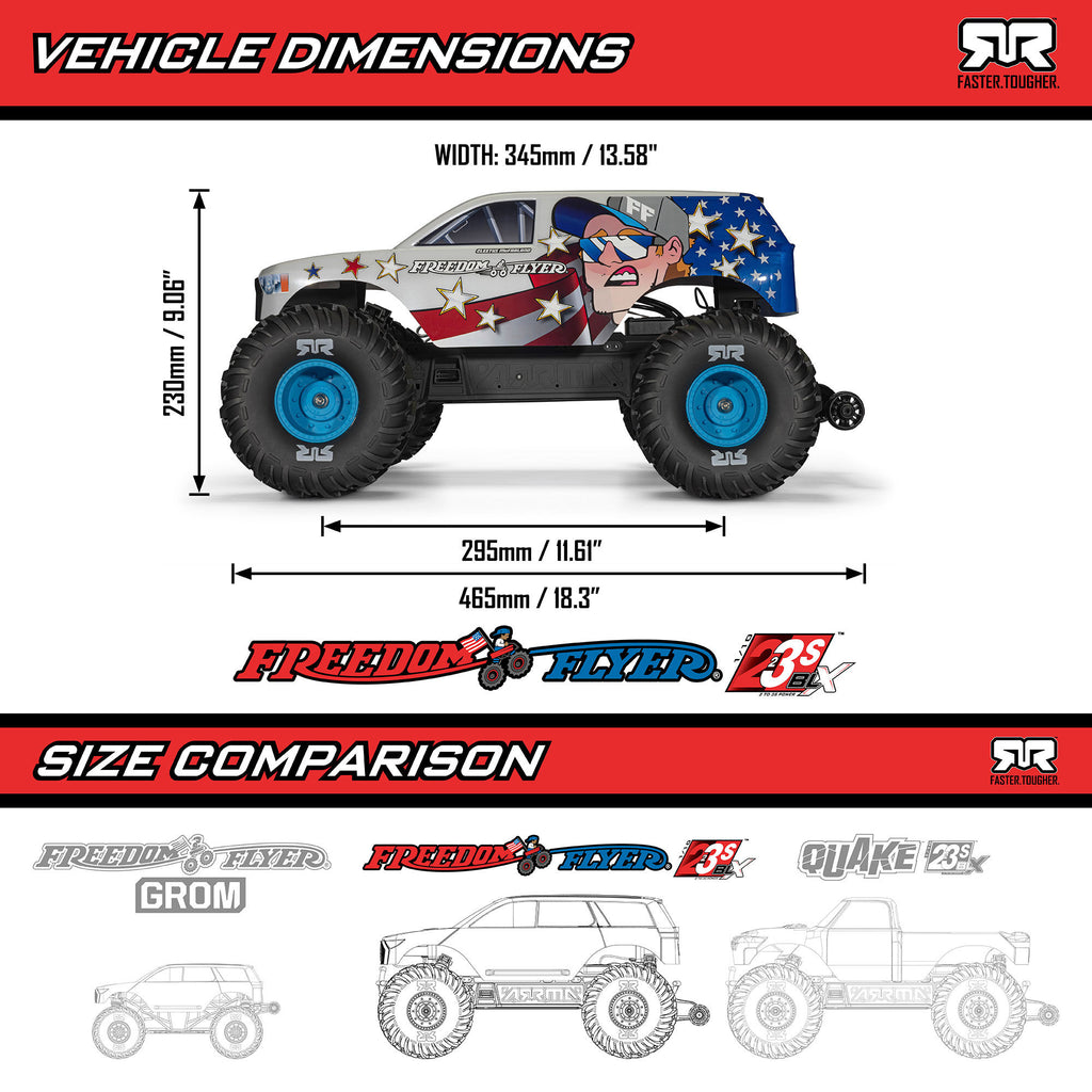 1/10 FREEDOM FLYER 223S 2WD RTR Brushless Monster Truck (Battery & Charger Included)