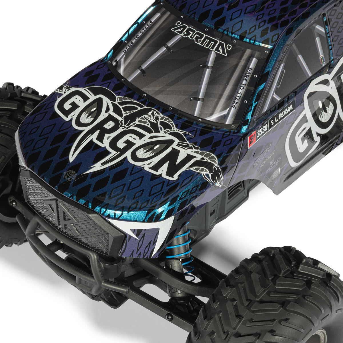 1/10 GORGON 223S 2WD RTR Brushless Monster Truck, Blue/Black