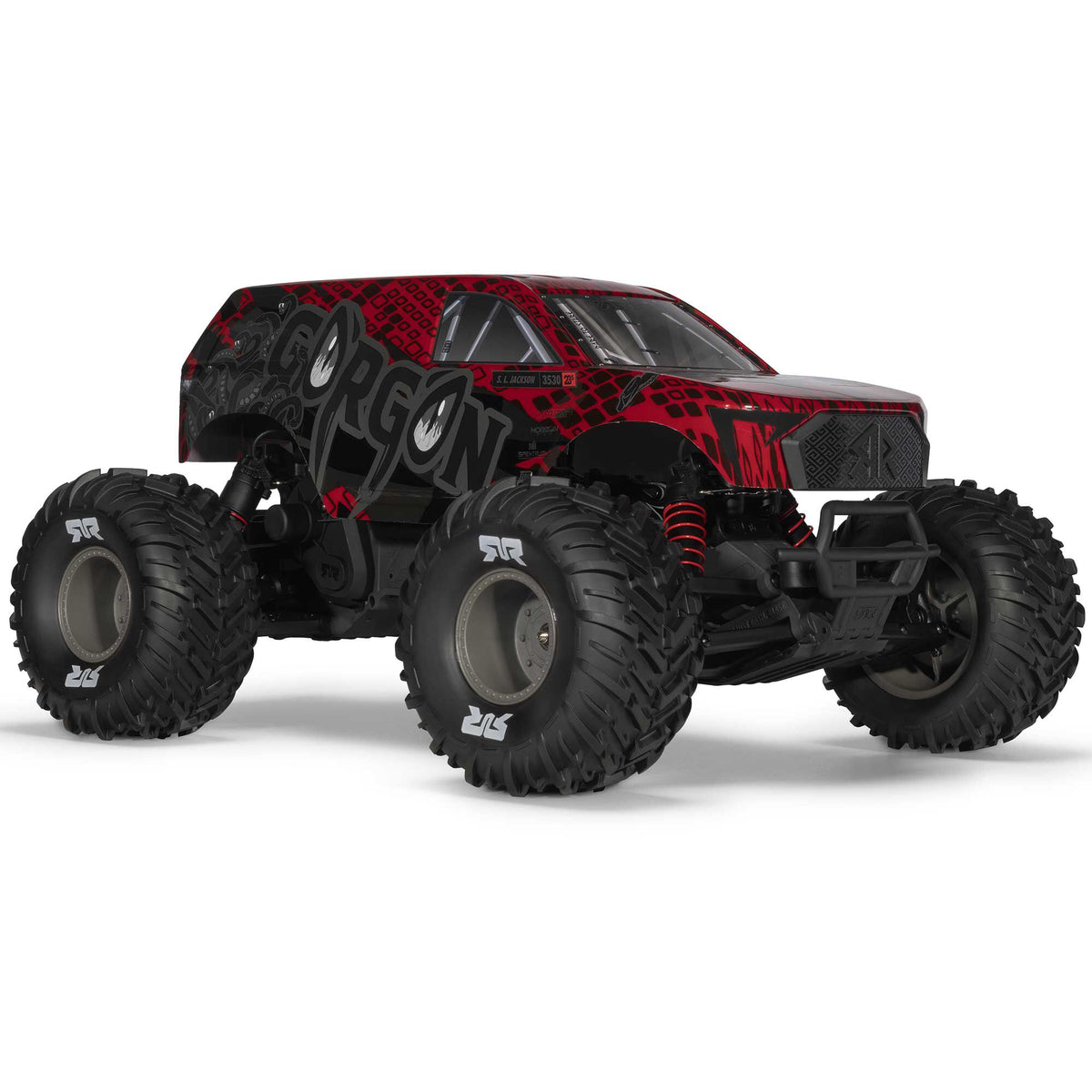 1/10 GORGON 223S 2WD RTR Brushless Monster Truck, Red/Black