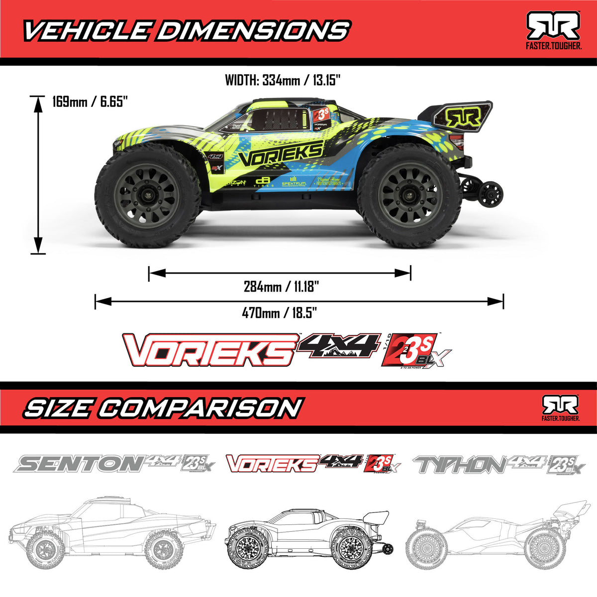 Arrma 1/10 VORTEKS 223S DSC 4X4 RTR Brushless Stadium Truck, Purple