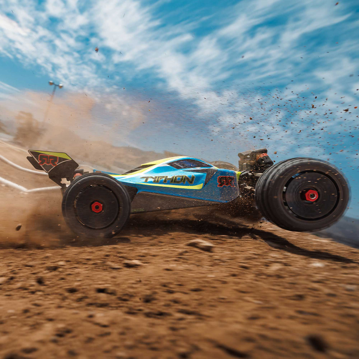 Arrma 1/8 TYPHON 4X4 223S BLX BRUSHLESS BUGGY RTR WITH DSC  BLUE/YELLOW
