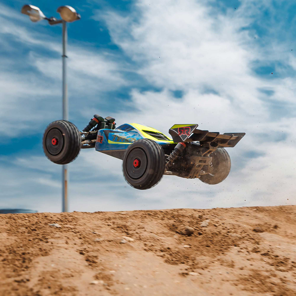 Arrma 1/8 TYPHON 4X4 223S BLX BRUSHLESS BUGGY RTR WITH DSC  BLUE/YELLOW