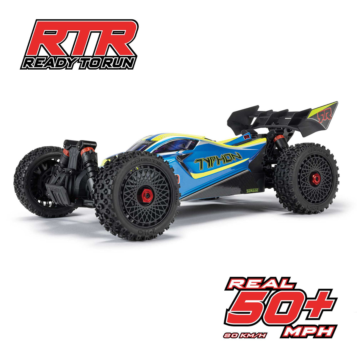 Arrma 1/8 TYPHON 4X4 223S BLX BRUSHLESS BUGGY RTR WITH DSC  BLUE/YELLOW
