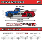 1/8 INFRACTION 223S DSC 4X4 RTR Brushless All-Road Street Bash Truck, Blue/Red